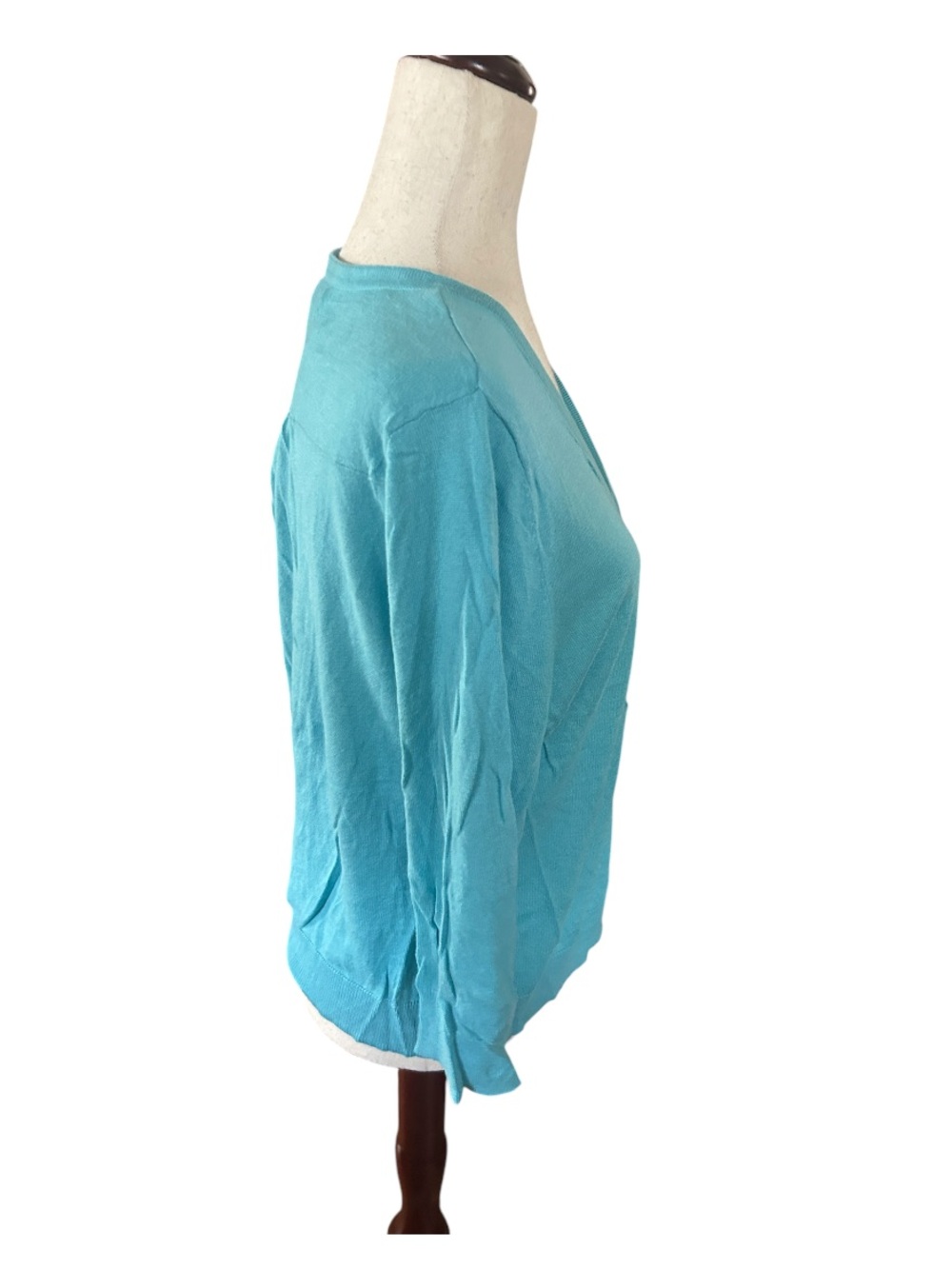 Turquoise Button-Front Cardigan Sweater - Picture 11 of 13